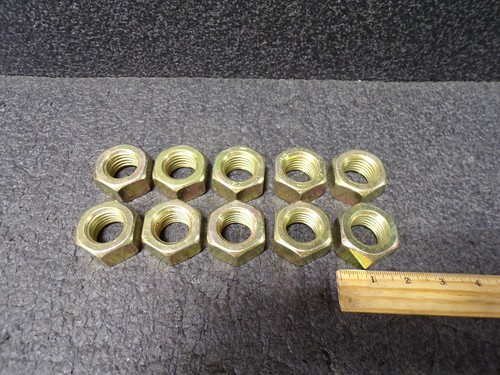 10PK, HEX NUT, 1-1/8", UNC, HARDENED ZINC PL W/ YL DICHROMATE FINISH (RG) - Picture 3 of 3
