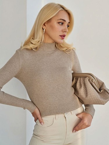 Autumn Winter Basic Solid Women Sweater Long Sleeve Knit Slim Pullover Sweaters - Picture 25 of 47