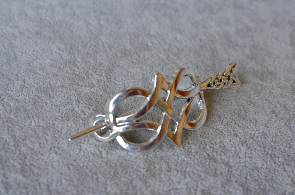 Celtic Knot Shawl Pin Silver Metal Shawl and Sweater Brooch Celtic Shawl Pin - image 3 of 4