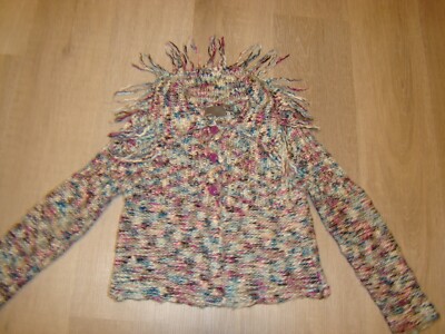 MEXX Mädchen STRICKJACKE 8-10 140 Jacke WOLLE ANORAK bunt 1xgetragen