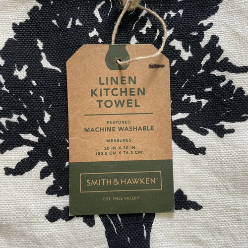 Smith & Hawken Linen Kitchen Towel Carrot Design Black & White 20 x 30 in - Picture 2 of 5