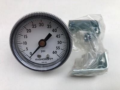 Ashcroft 20W1001TH 01BXUC 60# 2in STEEL Pressure Gauge 1/8in NPT 0-60psi. N.O.S.