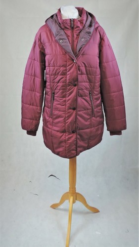 Cotton Trader Padded Hooded Coat Berry 