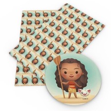 Moana Movie Ocean FAUX LEATHER SHEET 8" X 12" PRINTED 1071998 princess LITCHI