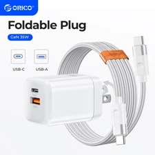 ORICO GaN 65W Charger USB +Type C Fast Charger Power Adaptor for iPhone, Samsung