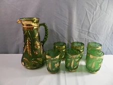 US Glass Green Glass Delaware Water Set - Pitcher & 6 Tumblers