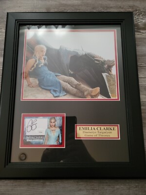 Emilia Clarke Game of Thrones Daenerys  Signed Autograph Framed Photo JSA !!