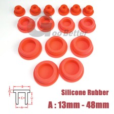 Red Round Plug Silicone Rubber Pipe Seal Hole Plug End Cap Plug 13mm-48mm