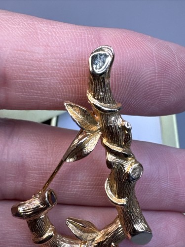 Vintage Sarah Coventry Letter J Brooch Pin Initial Monogram Twig Bamboo Goldtone - Bild 5 von 8