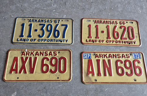 Vintage 1960-70's License Plates Arkansas Collectible