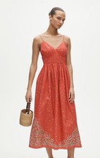 NWT $178 J Crew Smocked Waist Dress In Red Map Print-8