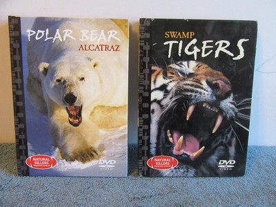 2 Natural Killers dvd + book swamp TIGERS & polar bear alcatraz guide predators
