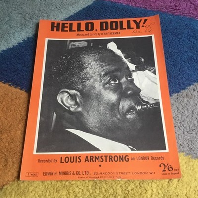 HELLO DOLLY ! Jerry Herman . Rare Vintage sheet music . Fast Free shipping