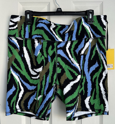 Diane Von Furstenberg Women s Disco Zebra Bike Shorts 7  Inseam Size 1X NWT