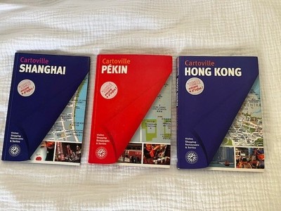 Set of three Cartoville travel guide Shanghai / Hong Kong / Beijing (in French)