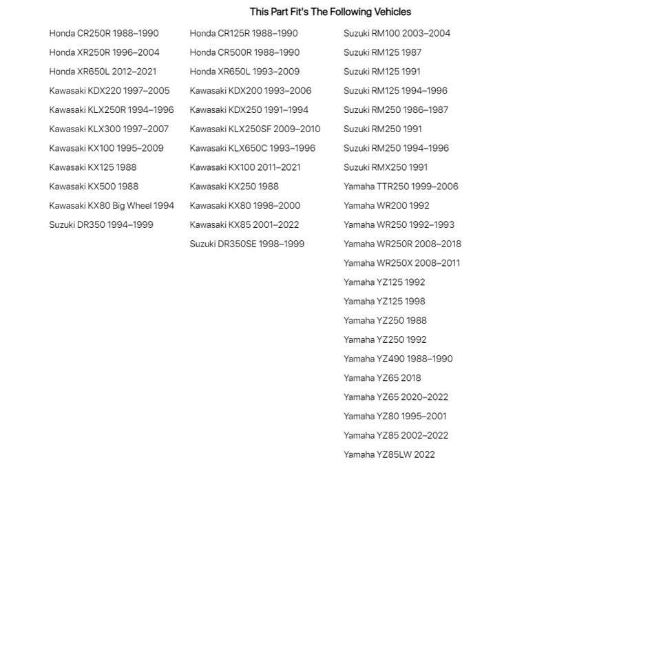 Kit de compresión de válvula Race Tech tipo 3 dorado para Honda CR500R 1988-1990 Foto 2 de 2