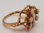 Stunning Genuine Opal Solid 10k Yellow Gold Butterfly Ring Detailed Filigree  — photo 7