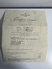 Authentic Patek Philippe Certificate 5000