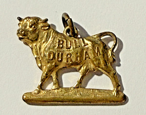 Authentic Vintage Pocket Watch Fob Charm BULL DURHAM Tobacco 14k Gold Plated