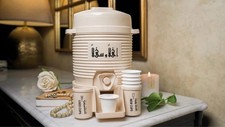 Official BEIGE Mini Zam Zam Water Dispenser Umrah Hajj Gift Haramain 2 Litres
