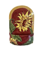 TIKA LOTUS INTERNATIONAL WALL Mounted 13 1/4'' HAND PAINTED SUNFLOWER, LETTER