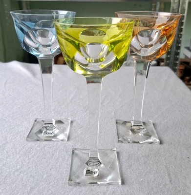 Moser Bristol Überfangglas Kristall Weinglas vintage sammeln