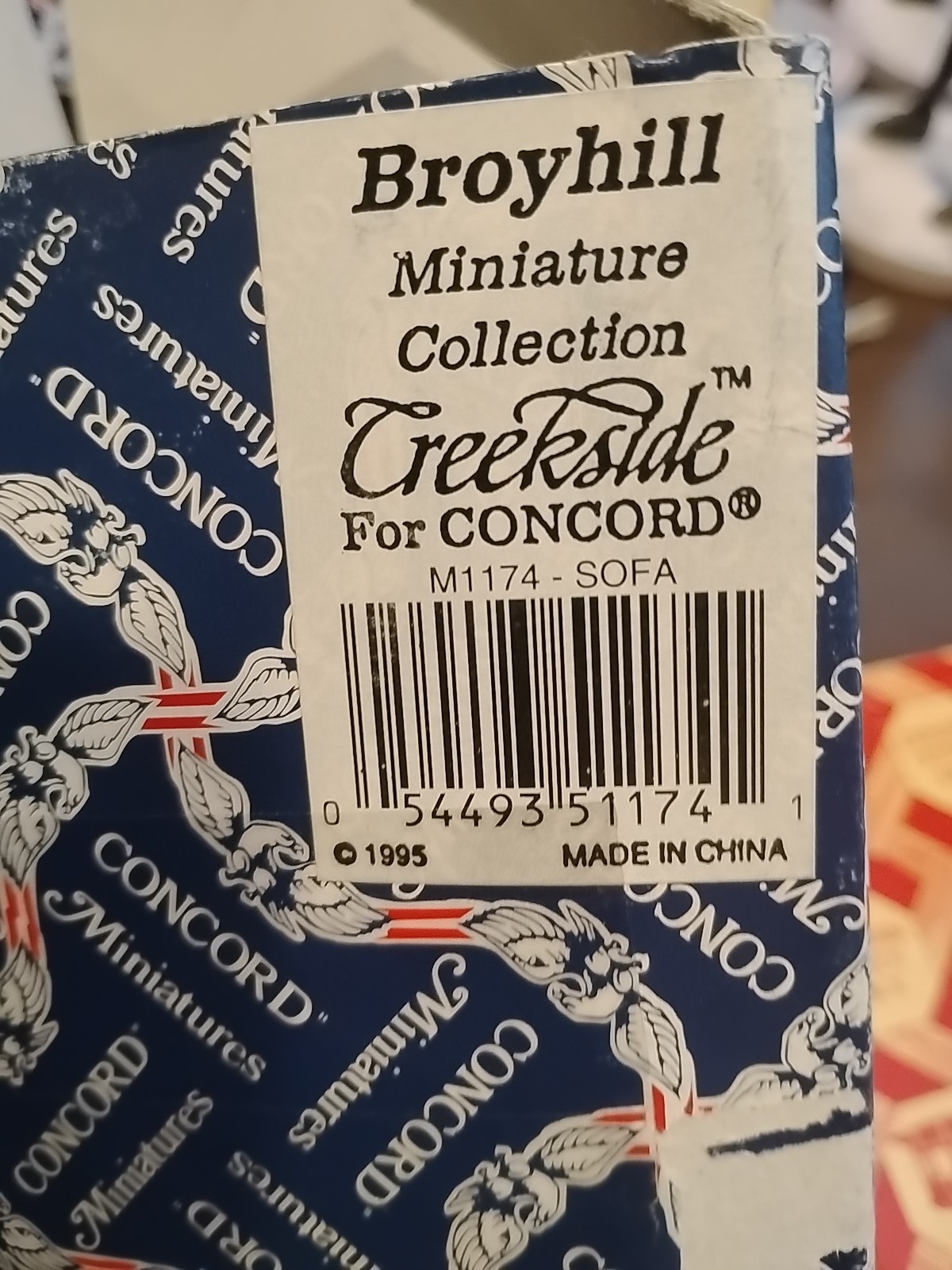 Broyhill Miniature Collection Creekside For Concord Sofa M1174 1995 New In Box