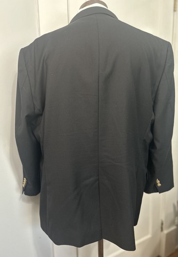 Jos A Bank Signature Collection Blazer 50R Black 100% Wool 2 Brass Button 1 Vent - Picture 3 of 12