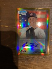 CARSON KELLY Team USA 2010 Bowman Chrome GOLD REFRACTOR AUTO #43/50 Autograph!