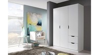 Kleiderschrank Freiham DrehtüRenschrank Schlafzimmerschrank 3-TüRig Weiß 136 Cm
