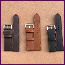 New 18mm 20mm 22mm 24mm Light Brown Vintage Watch Band Strap PU Leather
