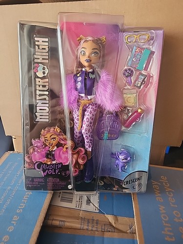 Monster High Clawdeen Wolf Muñeca con Mascota Perro Media Luna - Nueva en Embalaje G56 - Imagen 1 de 2