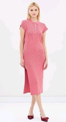 MANNING CARTEL MVP  STRETCH RIBBED POLO KNIT DRESS SIDE SPLIT SIZE S. AS NEW
