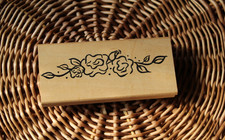 DeNami 1998 Rubber Stamp ROSES Border Gardening Wood Mounted OOP Weddings LOVE