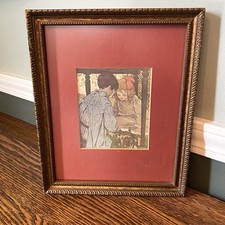 Vintage Framed Jesse Wilcox Smith “Noah’s Ark” Nursery Wall Art, Child Wall Art 