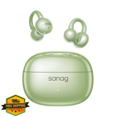 Sanag Open Ear Headphones Bluetooth 6.0 Wireless Clip Black Green