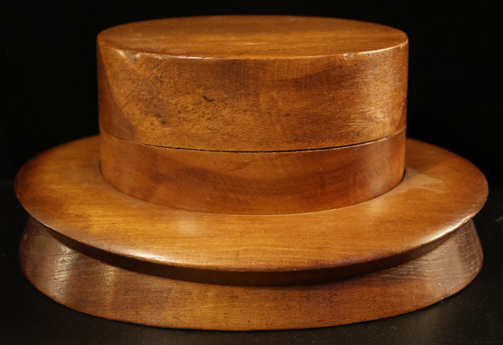 Antique Wooden Millinery Hatmaker's Men's Top Hat Form