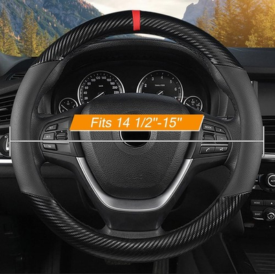 #ad For Hyundai Car Steering Wheel Cover Carbon Fiber Leather Anti slip Accessories $13.90