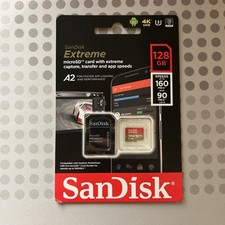 SanDisk Extreme 128GB microSDXC Memory Card A2 UHS-I U3 V30 160MB/s adapter
