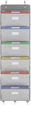 Over The Door File Organizer - 6 Extra Large Pockets Hanging Wall Mounted Sto...