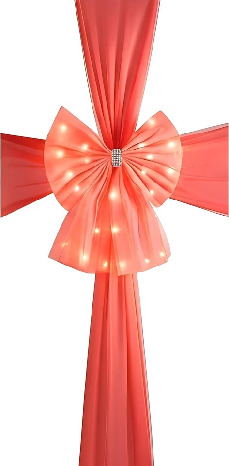 Arco de puerta rojo luces LED doradas Navidad malla grande lujo decoración navideña Navidad Foto 2 de 4