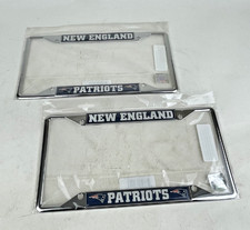 2 Nfl New England Patriots Car Truck Suv Chrome Metal License Plate Frame Cover