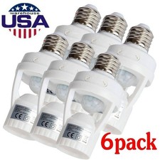 6pcs E27 PIR Infrared Motion Sensor LED Light Dimmable Lamp Bulb Holder Socket