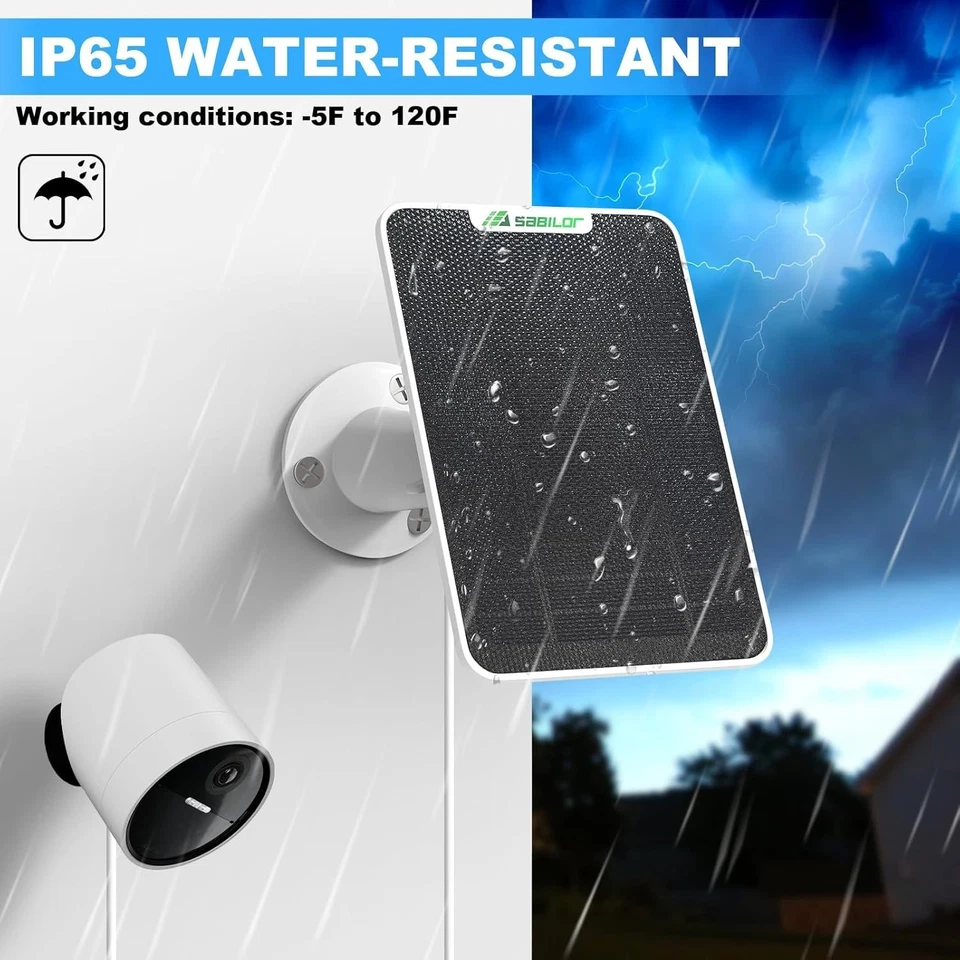 Paquete de 4 paneles solares de 6 W para cámara exterior Simplisafe IP65 panel solar resistente a la intemperie Foto 3 de 4