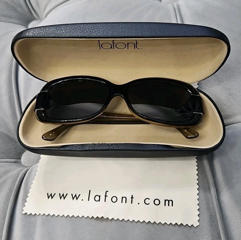 Jean Lafont Vintage Deluxe 103 Black Brown Oval Sunglasses Jean Lafont Vintage Deluxe 103 Black Brown Oval Sunglasses  main image 2
