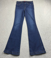 Spanx Jeans Womens Small Tall Blue Flare Midnight Shade Tummy Control