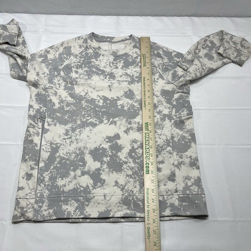Lululemon Mens Size Medium City Sweat Crewneck Beige & Gray Camo Classic Pockets - Picture 6 of 9