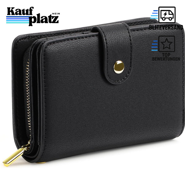 Portemonnaie Damen Zipper Mit MüNzfach Rfid-Schutz GeldböRse Geldbeutel-image