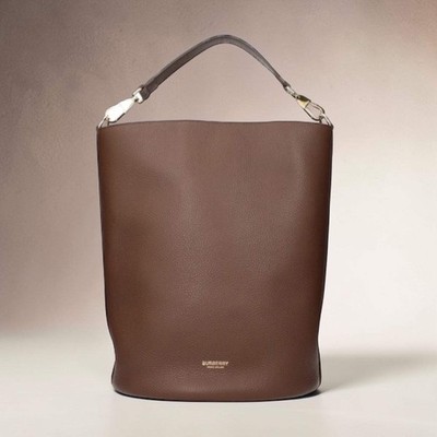 BURBERRY BUCKET LEATHER BAG MD BROWN