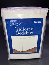 Belles & Whistles Tailored Bedskirt Twin Size 14" Drop Split Corners Ivory Cream